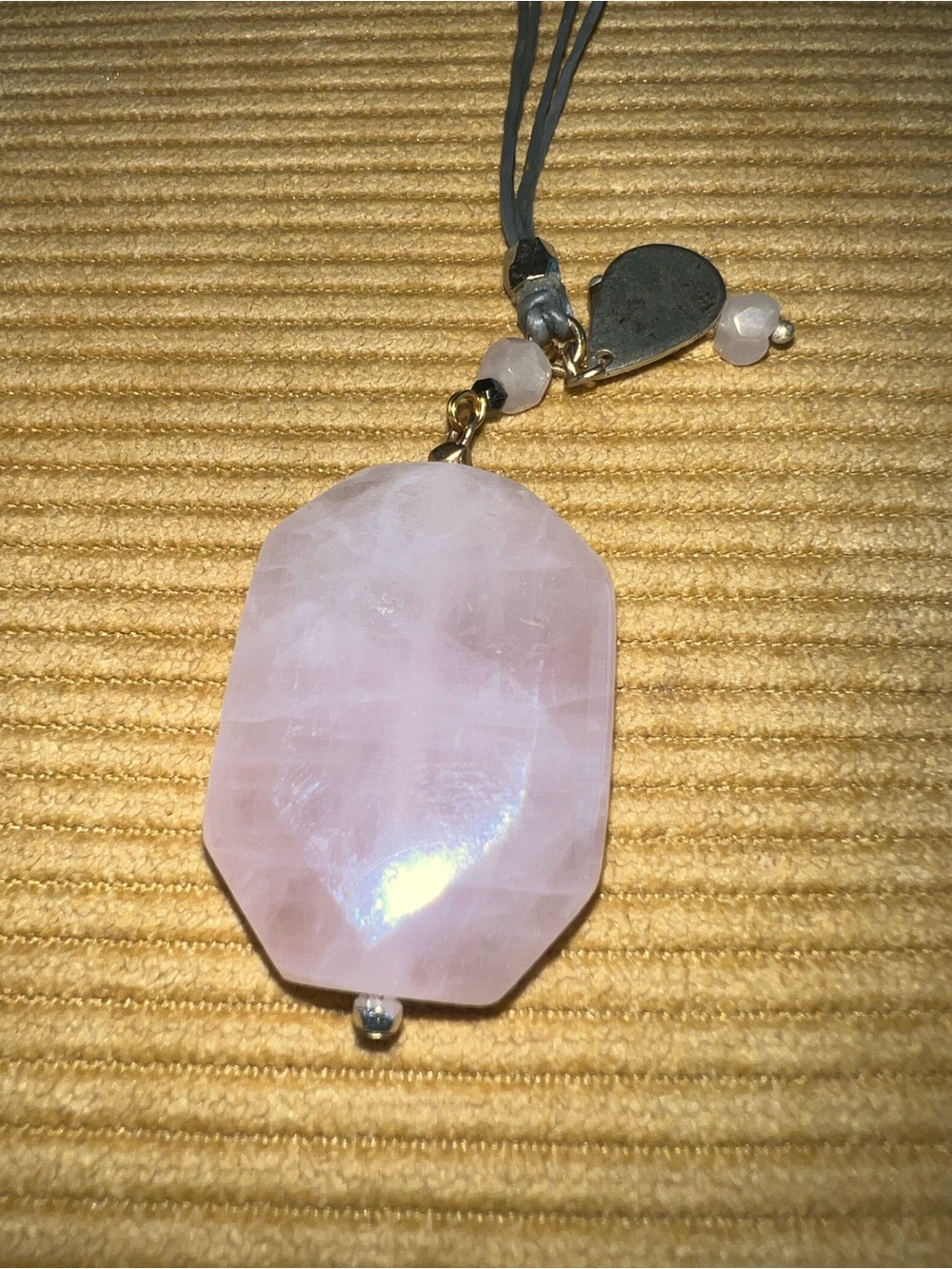 Rose Quartz Pendant Necklace - Pink Women Jewelry